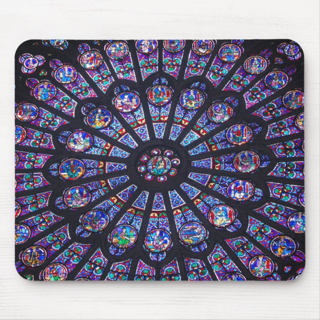 Tapis De Souris Fenêtre rose de Notre Dame (Devant)