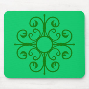 Tapis De Souris Fer vert orné sur le Mousepad vert