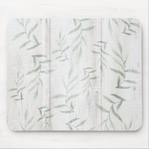 Tapis De Souris Ferme Blanc Bois Rustique Feuilles