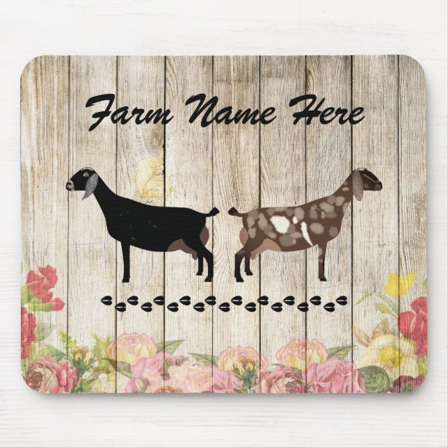 Tapis De Souris Ferme de chèvre laitière nubienne personnalisée (Devant)