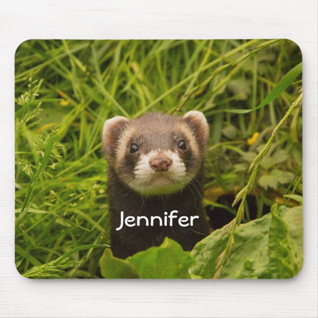 Tapis De Souris Ferret Brown dans l'herbe (Devant)