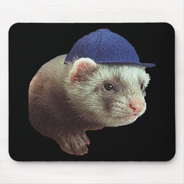 Tapis De Souris Ferret portant Casquette (Devant)