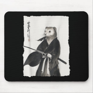 Tapis De Souris Ferret Samurai Janpanese Vintage Warrier Art Anime