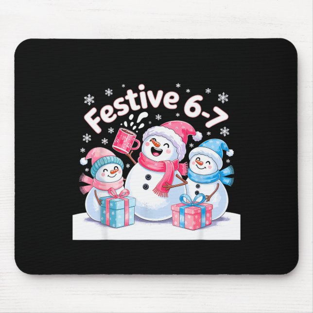 Tapis De Souris Festive 6 7 Six Seven Meme Christmas Women Men Kid (Devant)