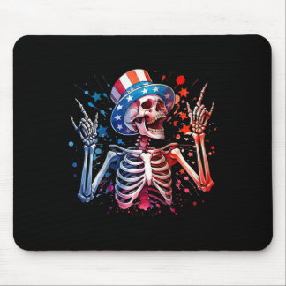 Tapis De Souris Fête aux États-Unis Rock Hand 4 juillet Drôle d'Am