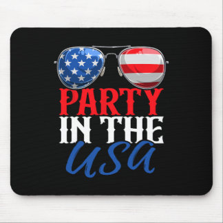 Tapis De Souris Fête Aux Usa Drôle Du 4 Juillet Drapeau Américain