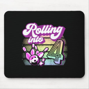 Tapis De Souris Fête de bowling pour enfants en 4 Bowling Annivers