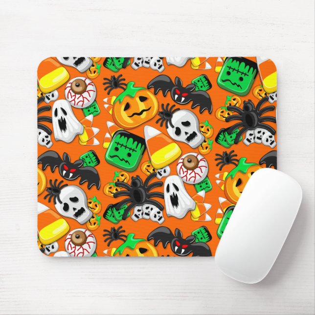 Tapis De Souris Fête des Candies Éffrayantes d'Halloween (Avec souris)