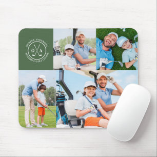 Tapis De Souris Fête des pères Monogramme Multi Photo Golf Custom