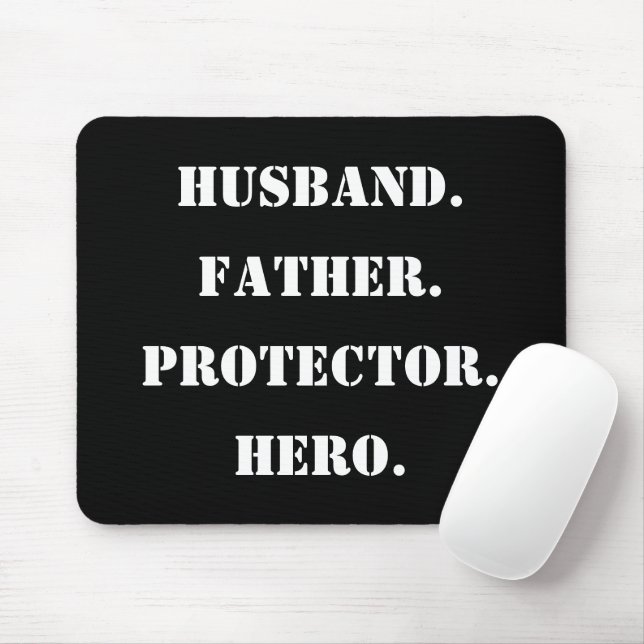 Tapis De Souris Fête des pères Stencil Mari Père Protecteur Hero (Avec souris)