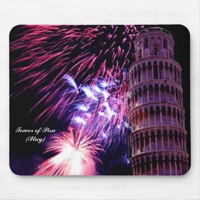 Tapis De Souris Feu d'artificeTour de Pise Mousepad (Devant)
