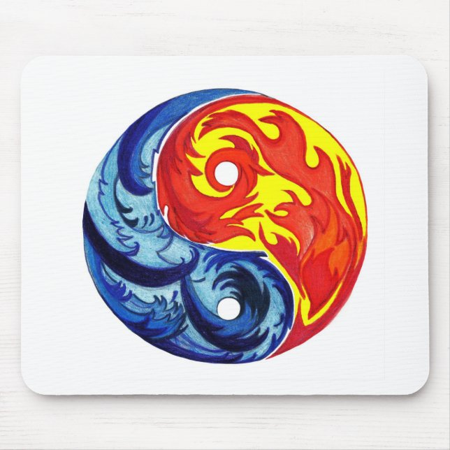Tapis De Souris Feu et glace Yin-Yang (Devant)