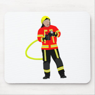 Tapis De Souris Feuerwehrmann in Einsatzkleidung Mousepad