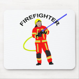 Tapis De Souris Feuerwehrmann in roter Einsatzkleidung Mousepad