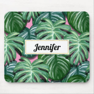Tapis De Souris Feuillage Feuille Tropical Vert & Lush Custom