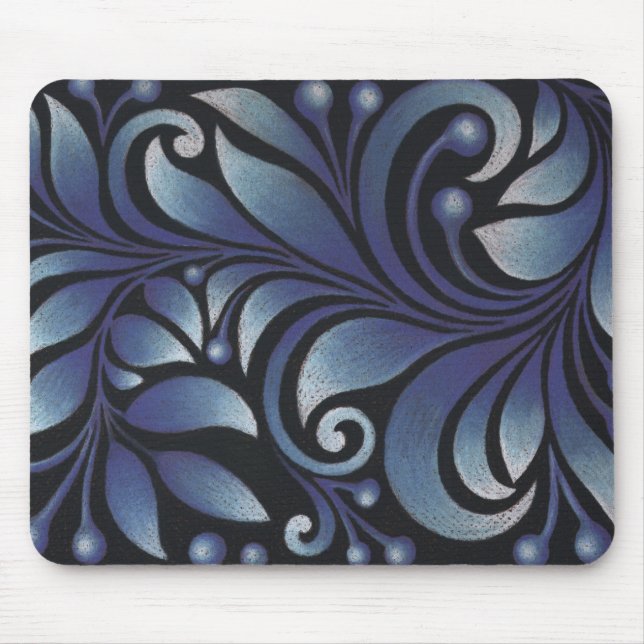 Tapis De Souris feuille bleu (Devant)