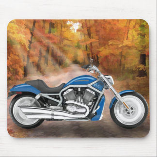 Tapis De Souris Feuille bleu de Harley et d'automne