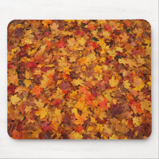 Tapis De Souris Feuille d'automne orange et jaune rouge-brun