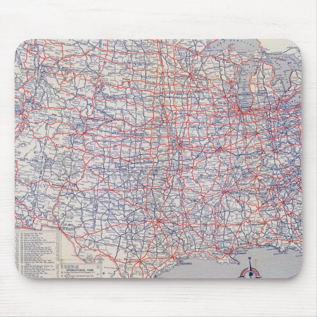 Tapis De Souris Feuille de route États-Unis (Devant)