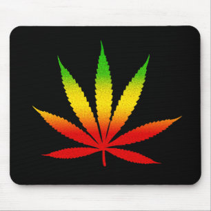 Tapis De Souris Feuille Rastafarian Mousepad jamaïcain de Rasta d