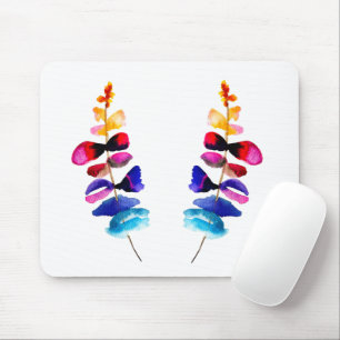 Tapis De Souris Feuilles colorées aquarelle mignonnes