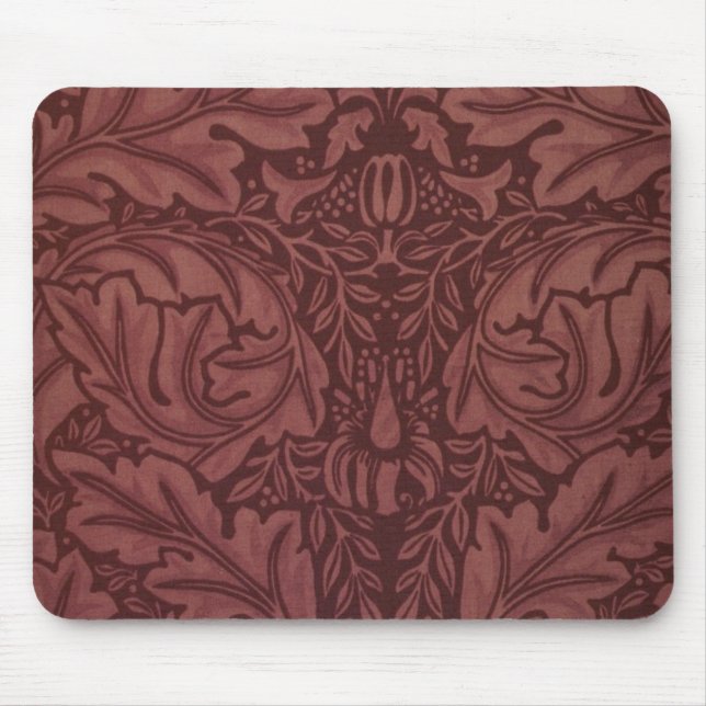Tapis De Souris Feuilles d'Acanthus rouge foncé (par William Morri (Devant)