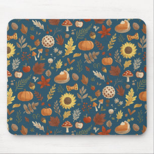 Tapis De Souris Feuilles d'automne avec une touche de Thanksgiving