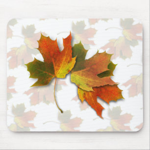 Tapis De Souris Feuilles D'Automne Orange Et Doré
