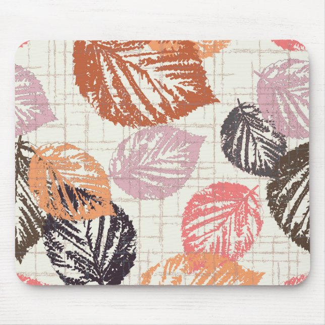 Tapis De Souris Feuilles d'automne sur le beige. (Devant)