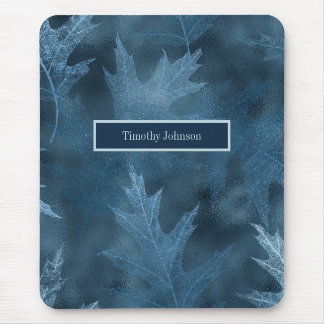 Tapis De Souris Feuilles de chêne bleu (Devant)