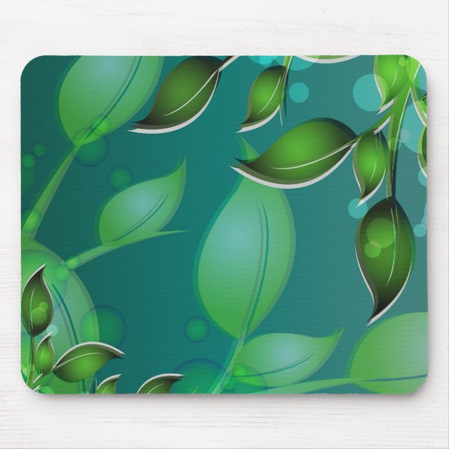 Tapis De Souris Feuilles de jardin frais (Devant)