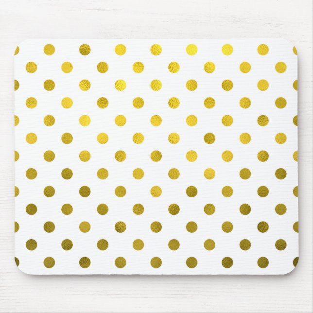 Tapis De Souris Feuilles d'or Métallurgie Faux Foil Petite Polka P (Devant)
