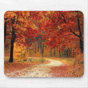 Tapis De Souris Feuilles du sentier d'automne