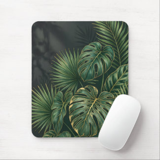 Tapis De Souris Feuilles tropicales élégantes de Monstera