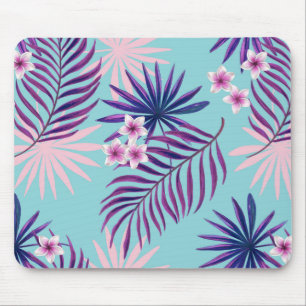 Tapis De Souris Feuilles tropicaux et fleurs 2