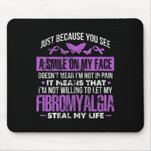 Tapis De Souris Fibromyalgie Fibro Warrior Purple Ribbon Papillon