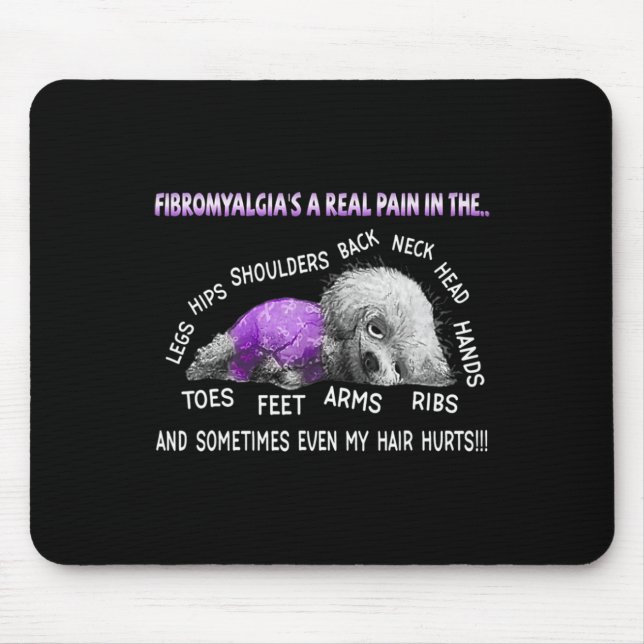 Tapis De Souris Fibromyalgie : une véritable douleur Bichon Frise  (Devant)