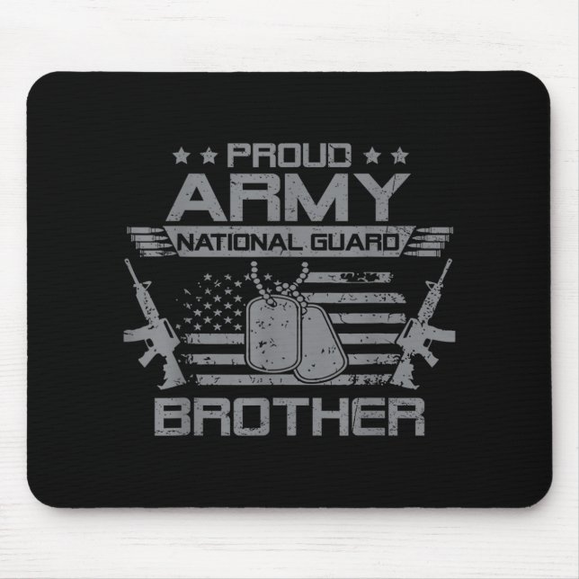 Tapis De Souris Fier Armée Garde Nationale Frère Drapeau Militar U (Devant)