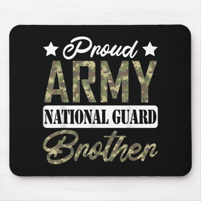 Tapis De Souris Fier Armée Garde nationale Frère Famille militaire (Devant)