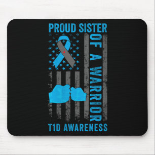 Tapis De Souris Fier Fier Soeur D'Un Guerrier T1D Type 1 Diabet