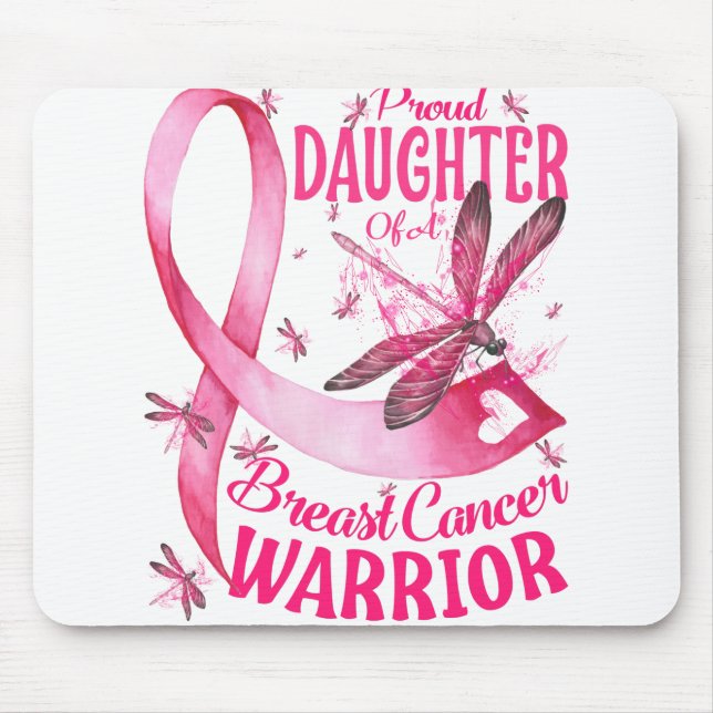Tapis De Souris Fier Fille D'Un Guerrier Du Cancer Du Sein (Devant)