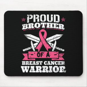 Tapis De Souris Fier Frère Du Cancer Du Sein Guerrier Pink