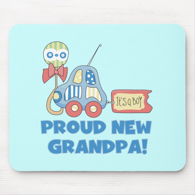 Tapis De Souris Fier nouveau grand-père C'est un garçon TShirts et (Devant)