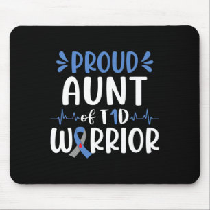 Tapis De Souris Fier Tante De T1D Guerrier Sensibilisation au diab