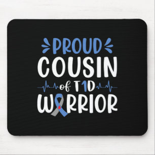 Tapis De Souris Fière Cousin Du T1D Guerrier Sensibilisation au di