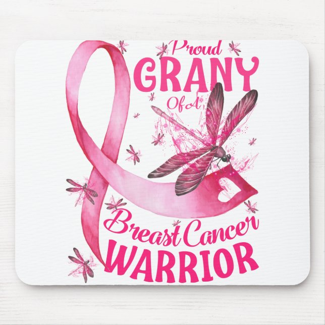 Tapis De Souris Fière Granny D'Un Cancer Du Sein Guerrier Sensibil (Devant)