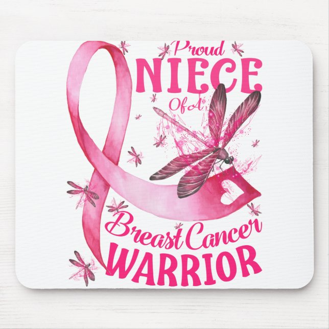 Tapis De Souris Fière Nièce D'Un Cancer Du Sein Guerrier Sensibili (Devant)