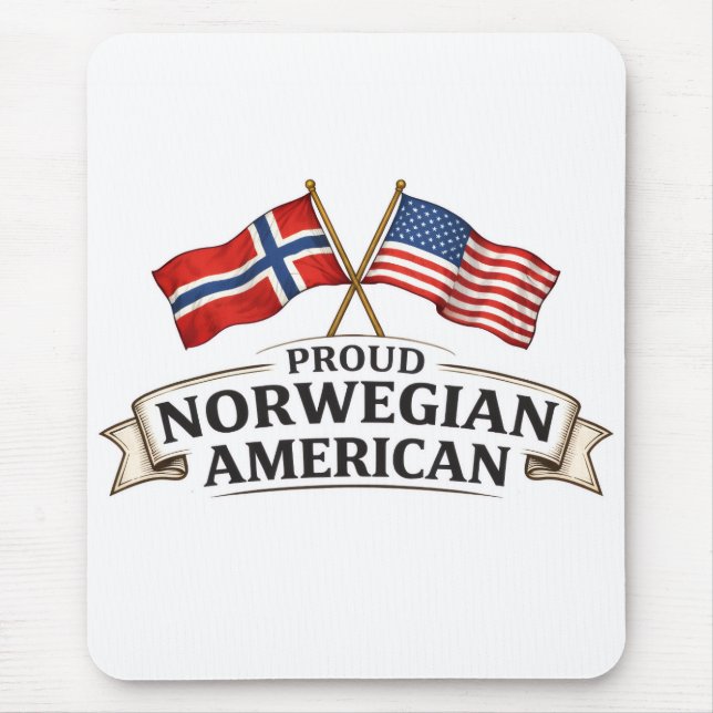 Tapis de souris fièrement norvégien américain (Devant)