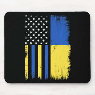 Tapis De Souris Fierté Contre L'Ukraine Vintage Amérique Ukrainien