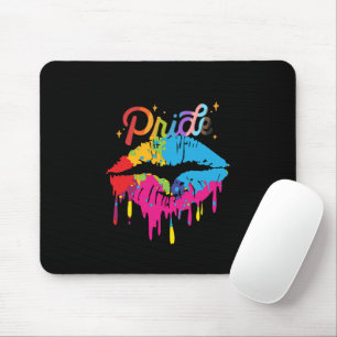 Tapis De Souris Fierté Lèvres arc-en-ciel   LGBTQ   Lèvres à goutt